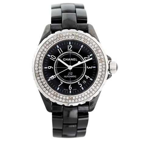 chanel diamond watch ladies|chanel j12 diamond bezel.